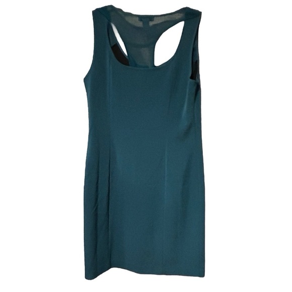 DNKY Women’s Size 4 Green Sleeveless Full Zip Front Dress Sheer Racerback - Picture 3 of 3